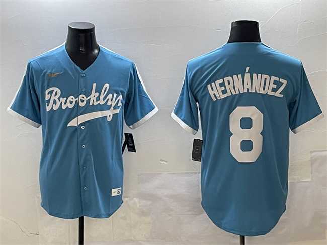 Men%27s Brooklyn Dodgers #8 Enrique Hernandez Light Blue Stitched Jersey->los angeles dodgers->MLB Jersey